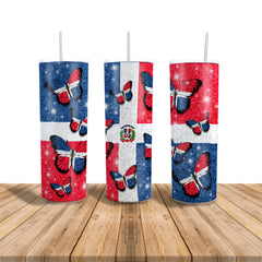 Dominican butterfly- Dominican tumblers 20oz