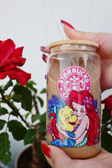 La sirenita |The Little Mermaid | Ariel | 16 oz Glass beer can