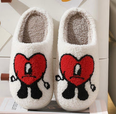 Bad Bunny Heart Slippers Fluffy
